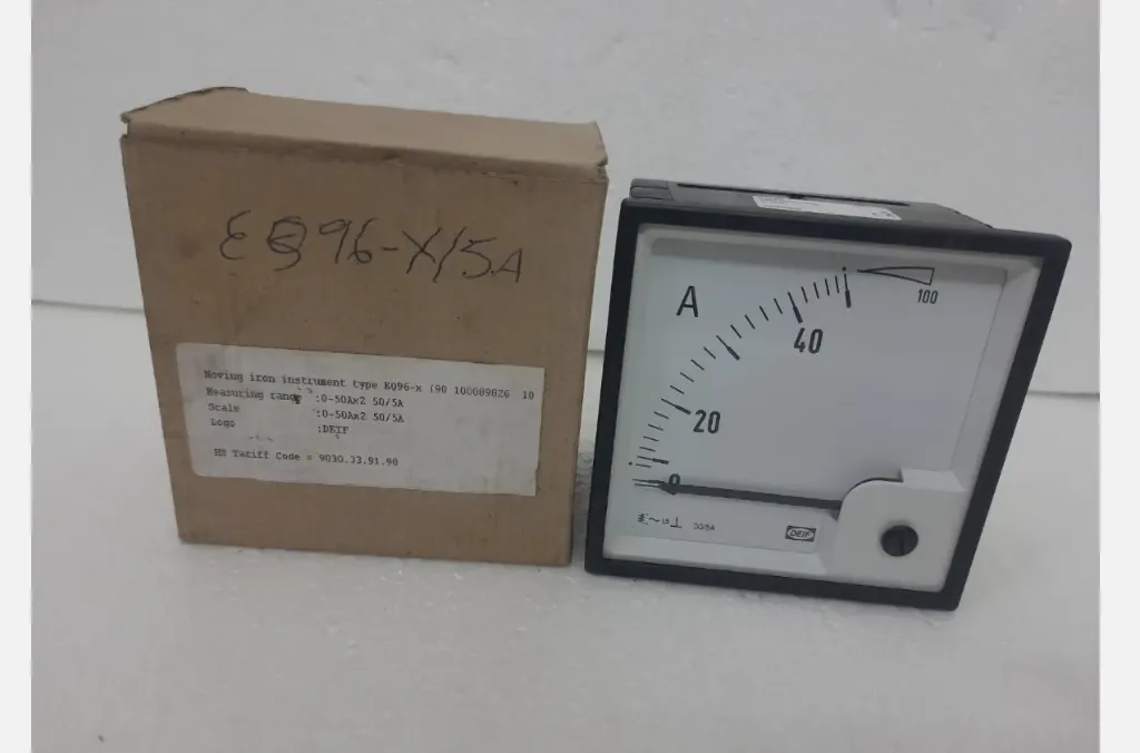 Deif EQ96-X 1200022005C, 5/10 A Scale -0-50 AX 2 Ampere Meter