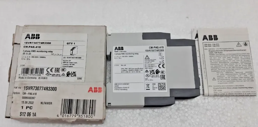 ABB 1SVR730774R3300  Three-Phase Monitoring Relay  Product ID - CM-PAS.41S