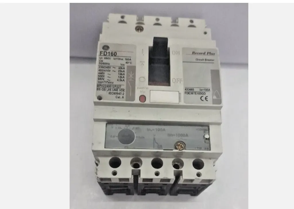 GE Record Plus FD 160 , 100 A,  FDE36TE100GD  Circuit Breaker Free Shipping