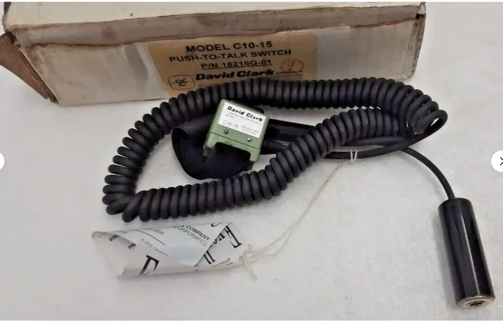 David Clark C10-15  Push To-Talk Switch  P/N- 18216G-01 PTT Switch IC-PTT