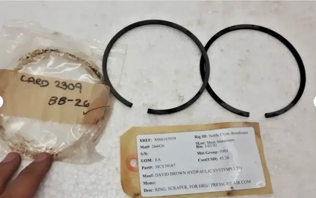 David Brown Hydraulic HCY39167 Ring Scraper For High Pressure Air Com Lot  2 Pcs
