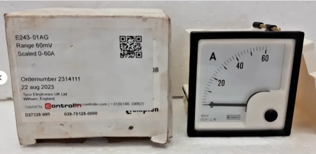 Crompton E243-01AG  Ampere Metre 0-60 A 60 mV Expedite Shipping Worldwide