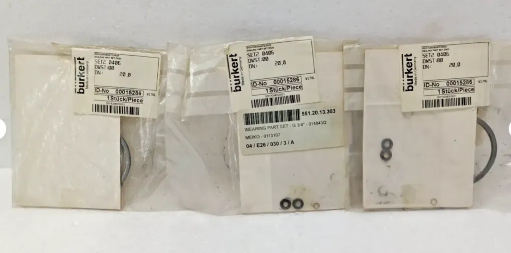 Burkert 00015286 Set 2 0406  Part Set Wearing Part Set G 3/4 " -014843Q 3 Pc Lot