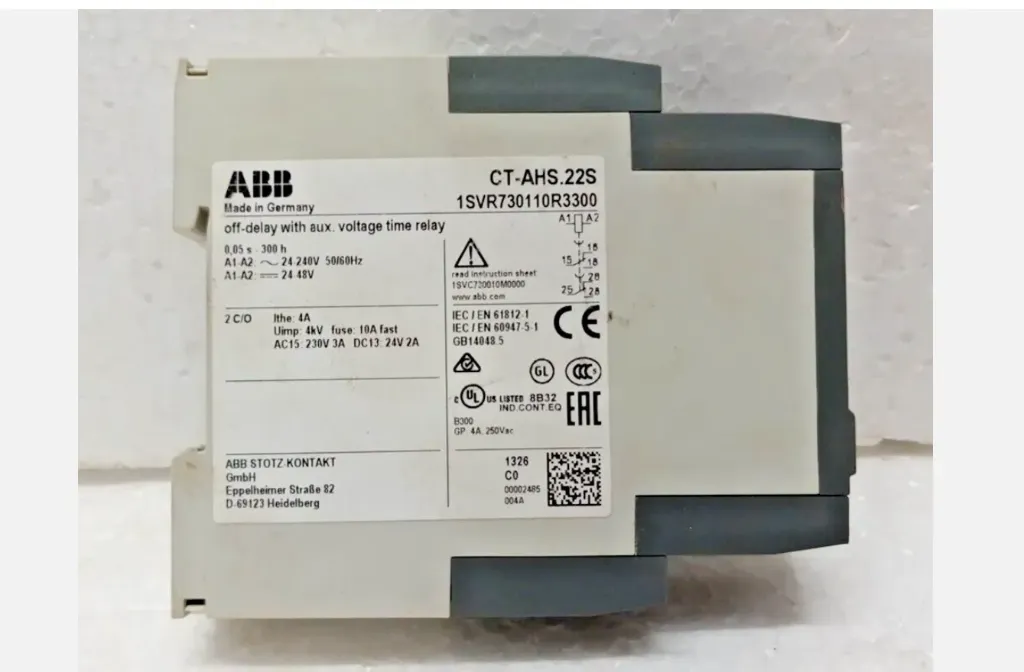 ABB 1SVR730110R3300 CT-AHS.22S Off delay With Aux.Voltage Time Relay