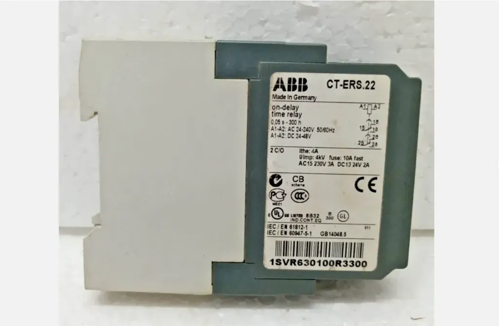 ABB 1SVR630100R3300 CT-ERS.22 on-Delay Time Relay  Used Lot Of 2 Pcs