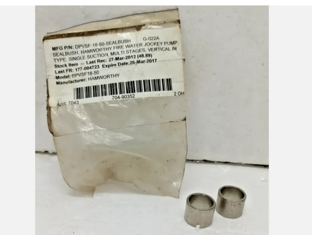 Hamworthy DPVSF-18-50 Sealbush for Fire Water Jockey Pump Lot of 2 Pcs