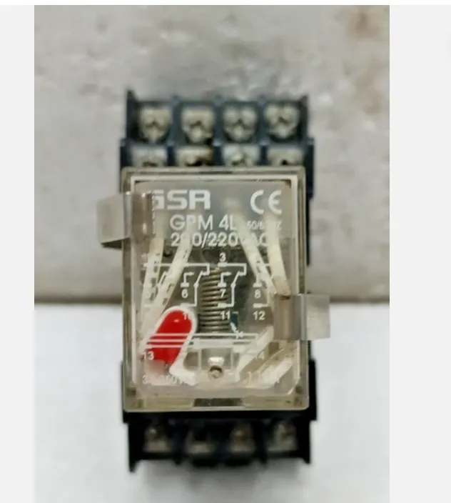 GSR  GPM 4L 200/220 VAC Relay With Base Socket Used Working Expedite Shipping
