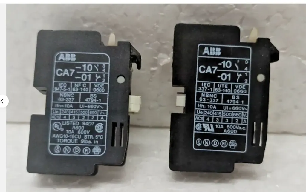 ABB CA7-10-01 Auxiliary Contact Block 10A 600V Lot Of 2 Pcs Expedite Shipping