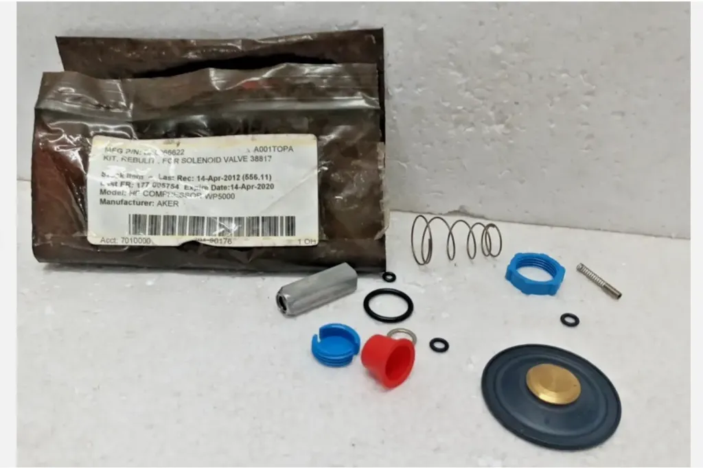 Aker 38817 Solenoid Valve Rebuild Kit for HP Compressor WP5000|MFG P/N BA0066622