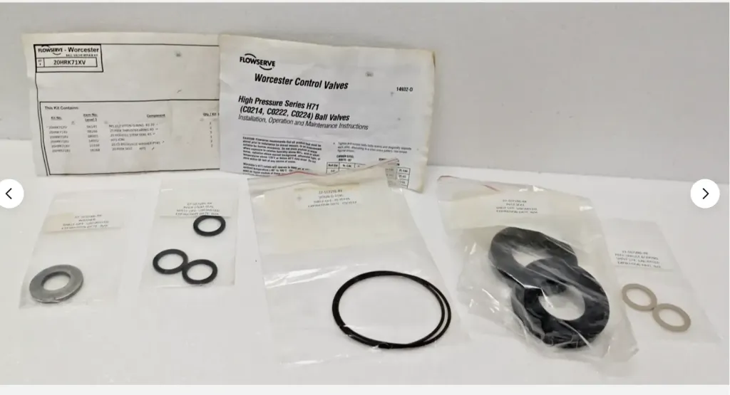Flowserve Worcester 20HRK71XV Valve Repair Kit Incomplete(H71 IOM) Not includes