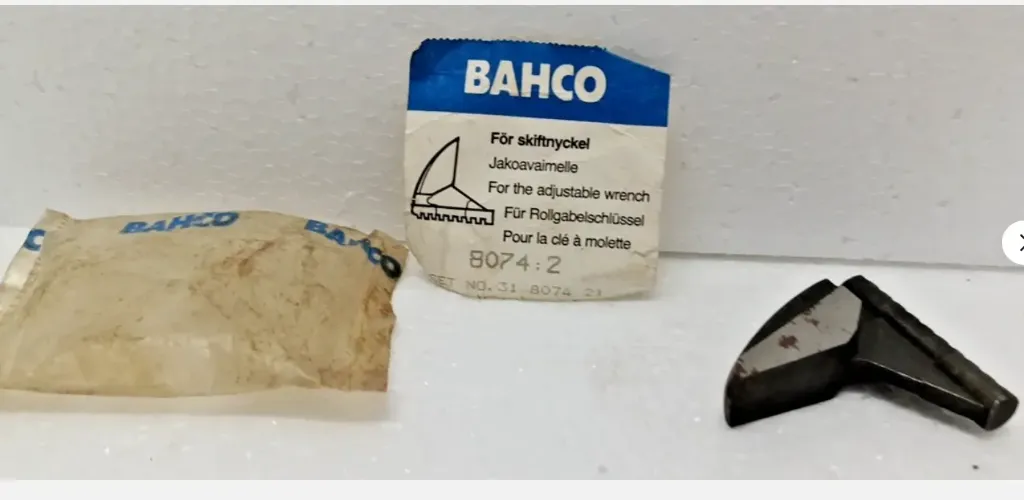 BAHCO 8074-21 Adjustable Wrench Replacement Jaw Part 8074:2 NOS Sweden