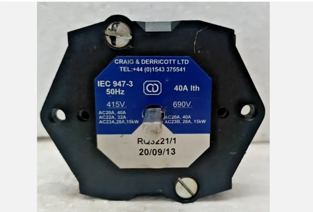 Craig & Derricott RQ3221/1 415 V 40 A Craig & Derricott RQ3221/1