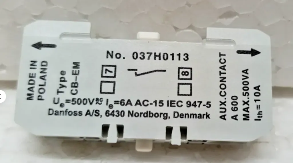 Danfoss 037H0113 Type CB-EM Aux. Contact A 600 Free Expedite Shipping