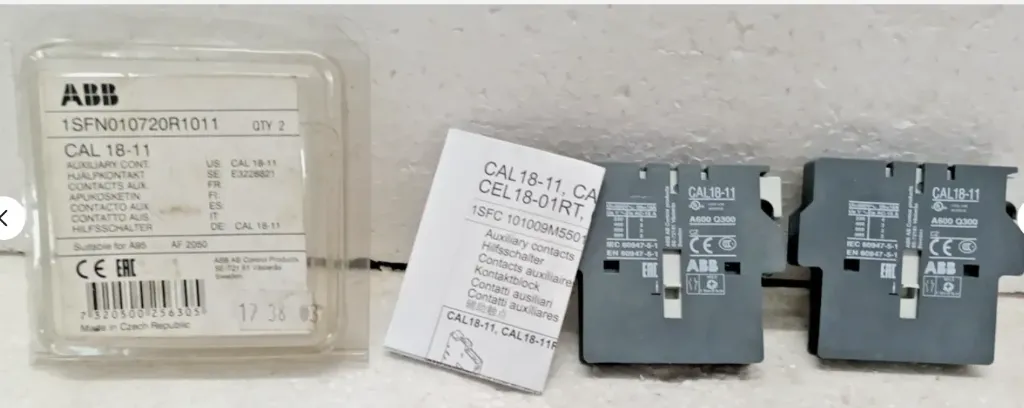 ABB 1SFN010720R1011 Cal 18-11 Auxiliary Contact Qty 2 Suitable for A95....AF2050