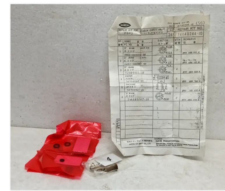 Nabco 74Y49244-10 Repair Kit for MGPS Check Chock Valve Complete Kit