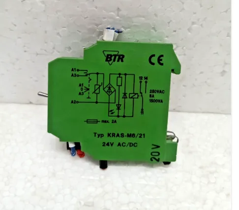 BTR KRAS-M6/21  24 V AC/DC Relay Interface Module 250 VAC Used