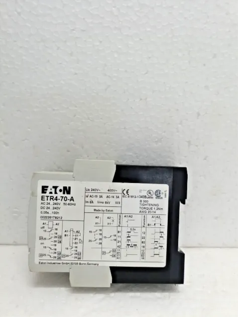 Eaton ETR4-70-A Multifunction Time Relay 24-240V AC/DC 50/60Hz DIN Rail Timer