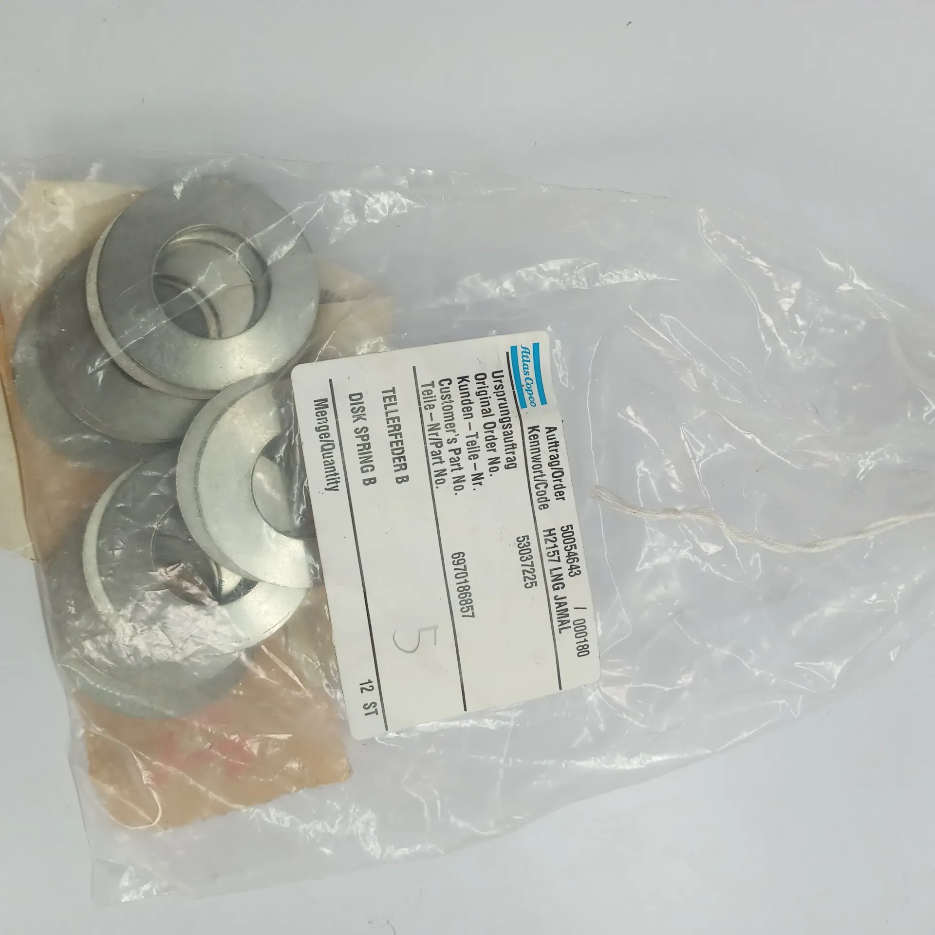 ATLAS COPCO 6970186857 DISK SPRING B EXPEDITE SHIPPING