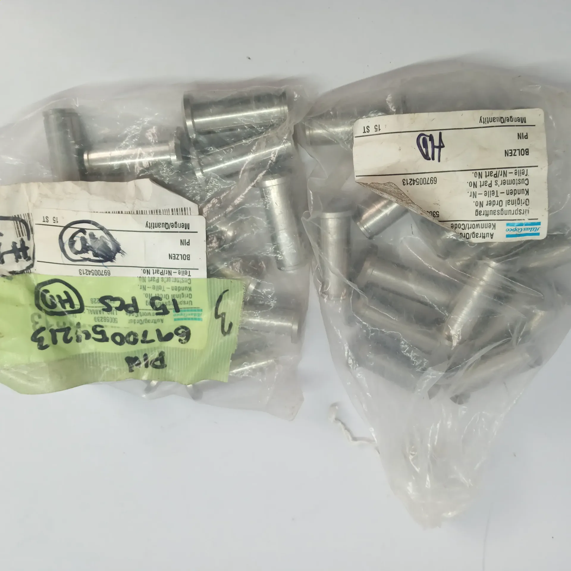 ATLAS COPCO 6970054213  BOLZEN PIN LOT OF 15 PC EXPEDITE SHIPPING
