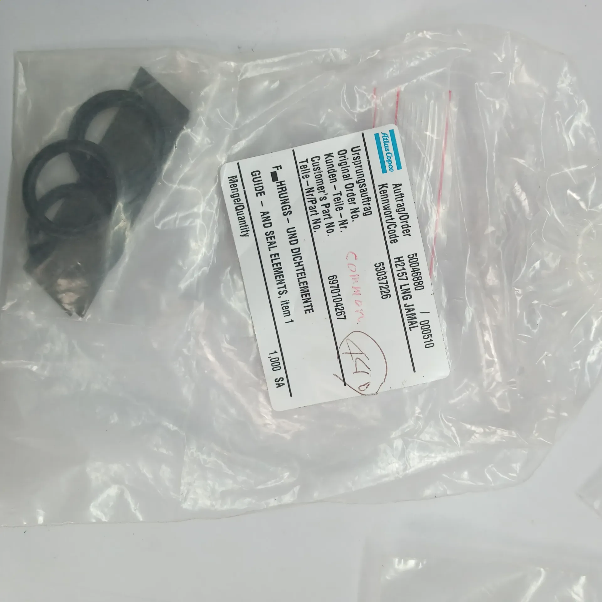 ATLAS COPCO 6970104267 GUIDE- AND SEAL ELEMENTS, ITEM 1 Free Shipping
