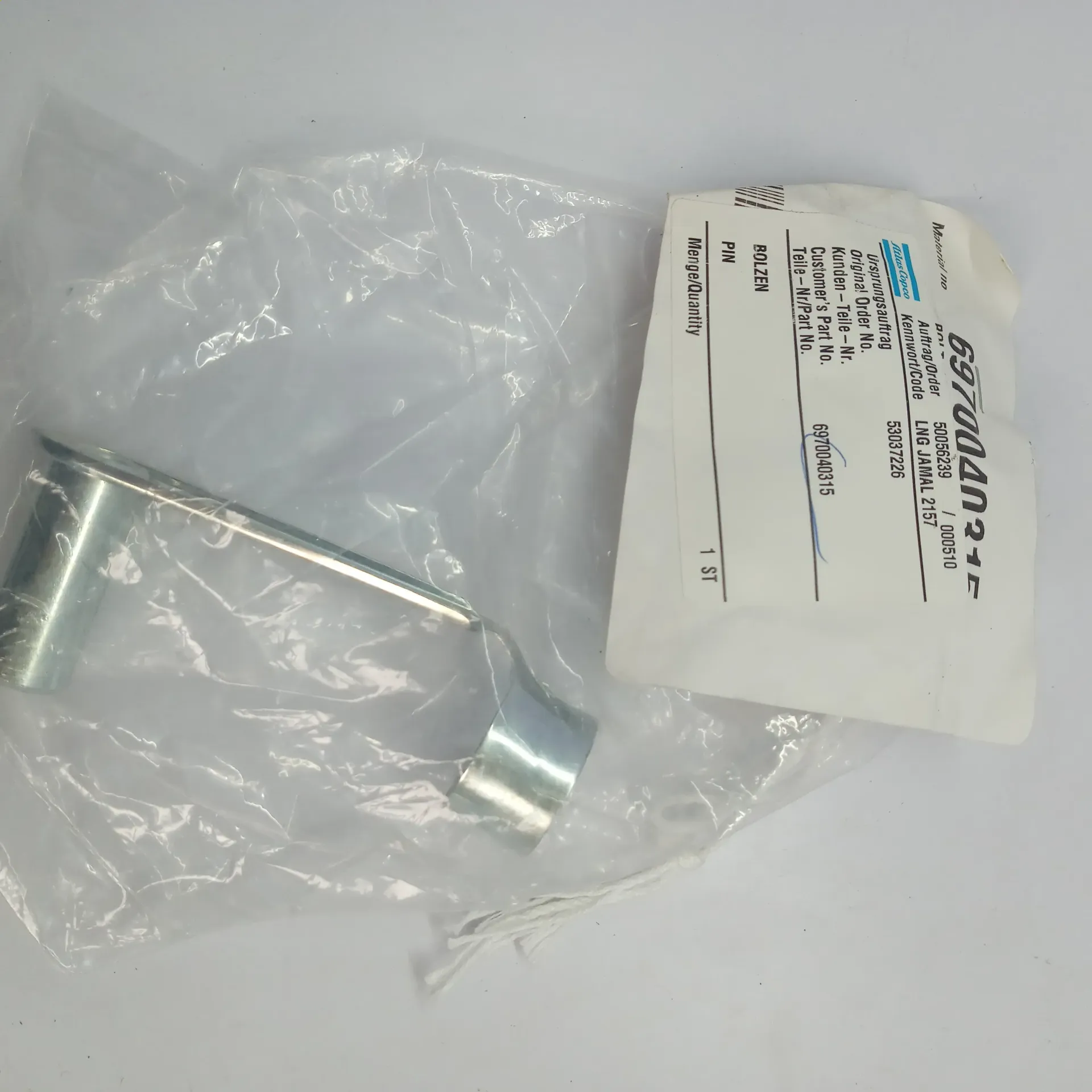 ATLAS COPCO 6970040315 PIN BOLZEN EXPEDITE SHIPPING