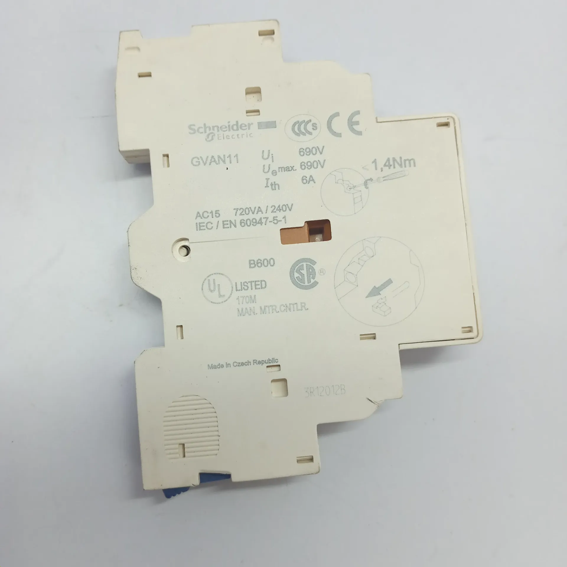 Schneider Electric GVAN11 Auxiliary Contact Block TeSys 034348 GV2 GV3 NO+NC IZQ