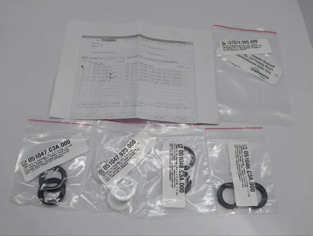 088992.C3F.000 Twin Safeguard Packing Set 0.75 Stem PTFE