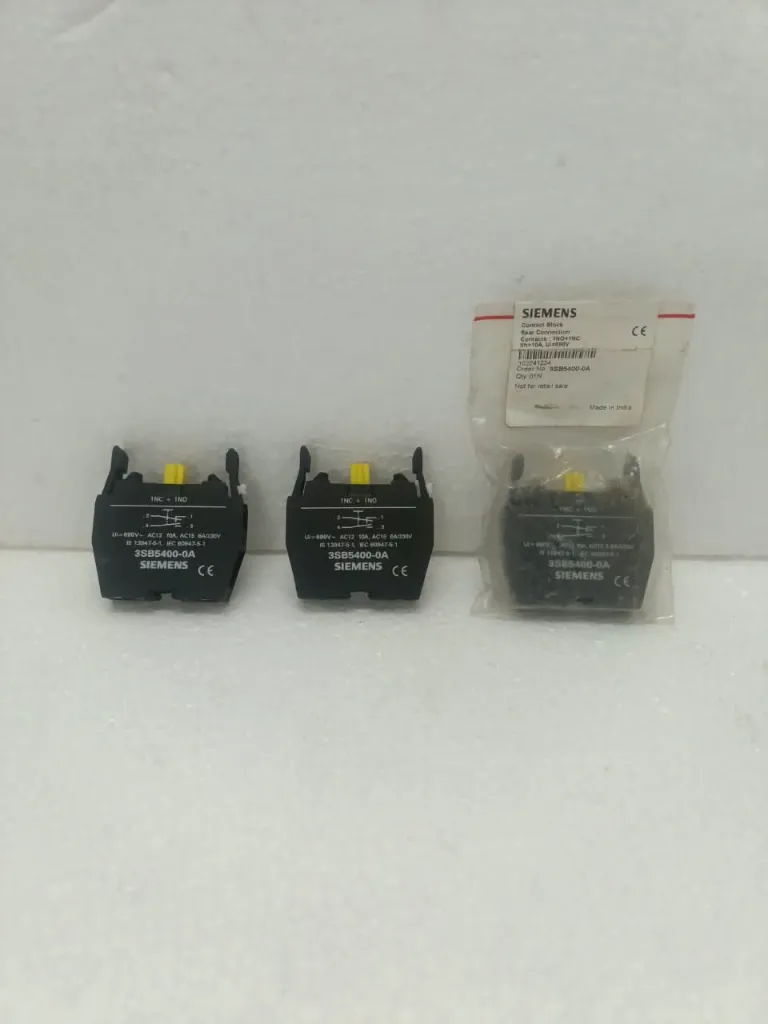 Siemens 3SB5400-0A Contact Block 1 NO + 1 NC – Lot of 3 Pieces